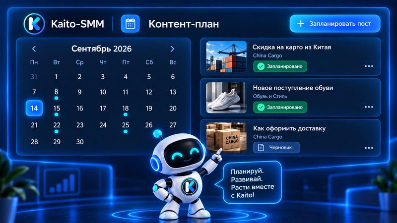 Контент-план в кабинете Kaito