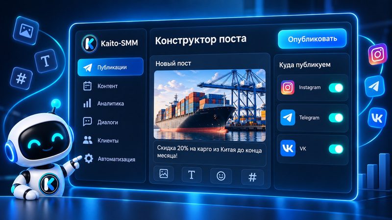 Редактор поста в кабинете Kaito